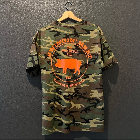 Notorious Pig Camouflage Bbq Tshirt Sz L - Picture 3 of 5